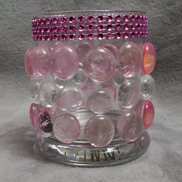 Round Glass Luminary Vase 4" Tall x 3" Wide Pink - Picture 3 of 3